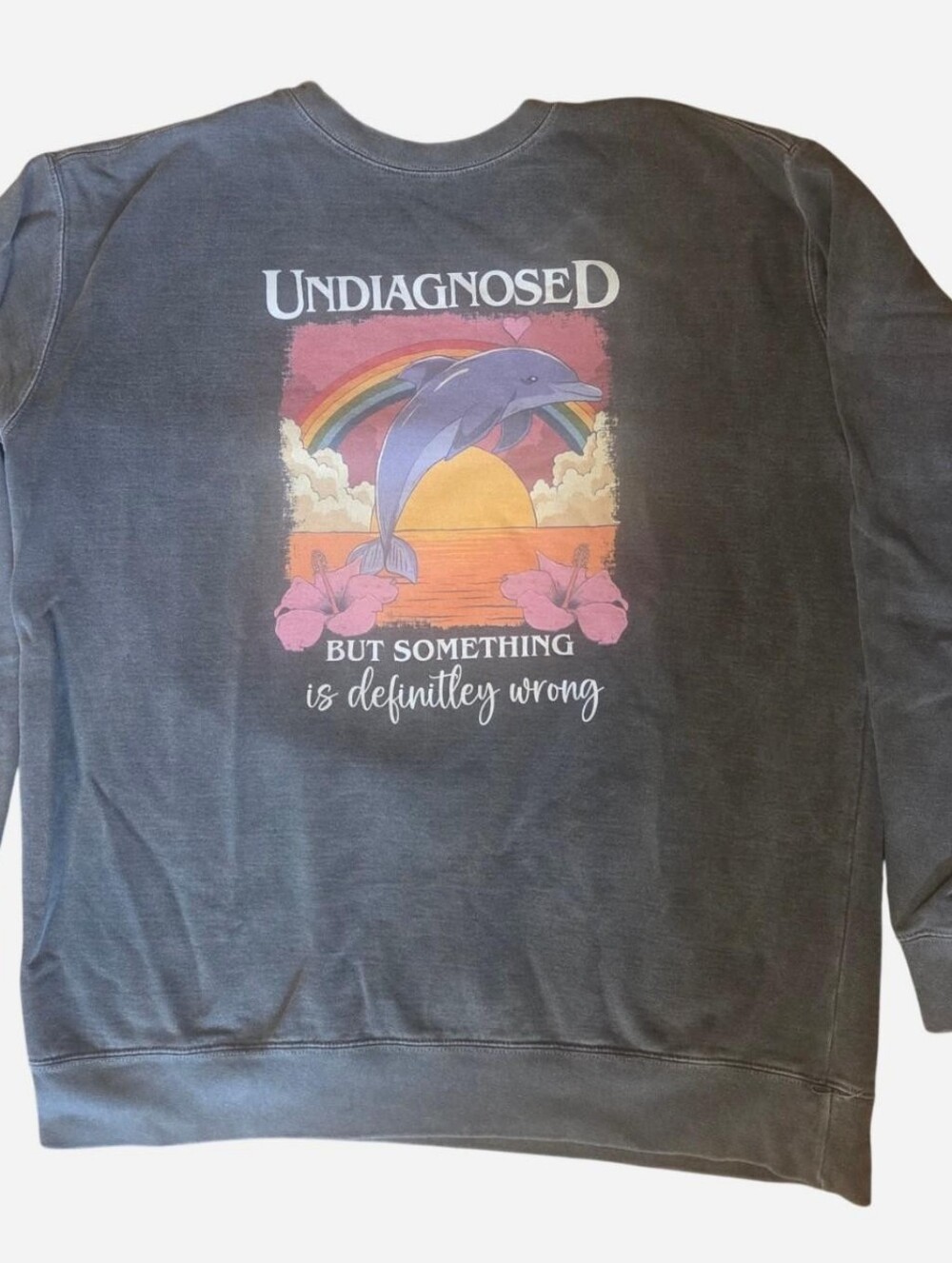 Funny Neurodivergent Graphic Crewneck Sweatshirt - Charcoal